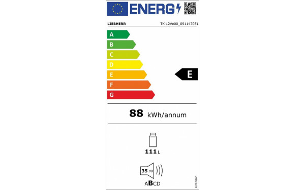 LIEBHERR TK 12Ve00 - &Eacute;tiquette &eacute;nergie v2