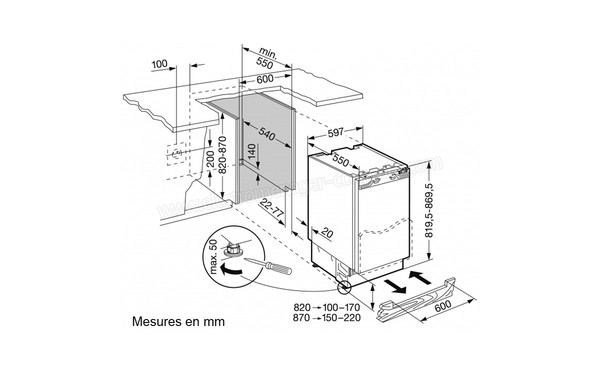 LIEBHERR UIG 1323-21 - Sch&eacute;ma d'encastrement
