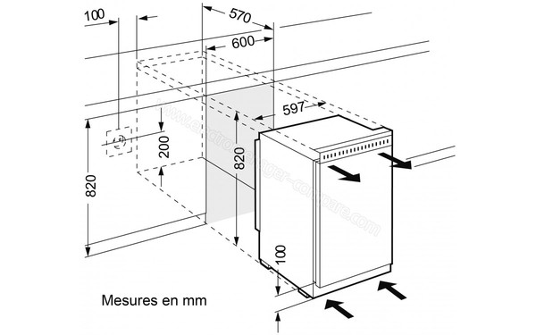 LIEBHERR UK 1720-23 - Sch&eacute;ma d'encastrement