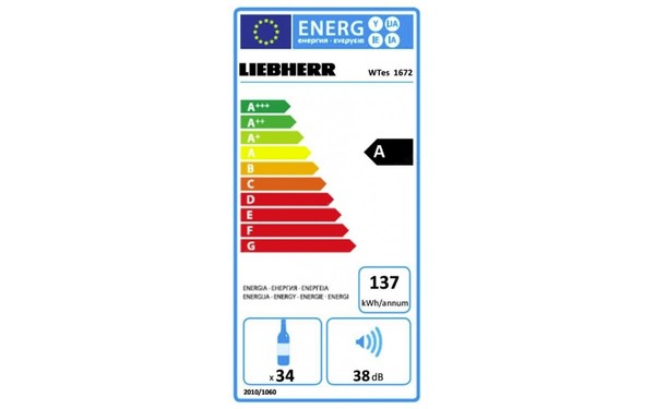 LIEBHERR WTes 1672 - &Eacute;tiquette &eacute;nergie