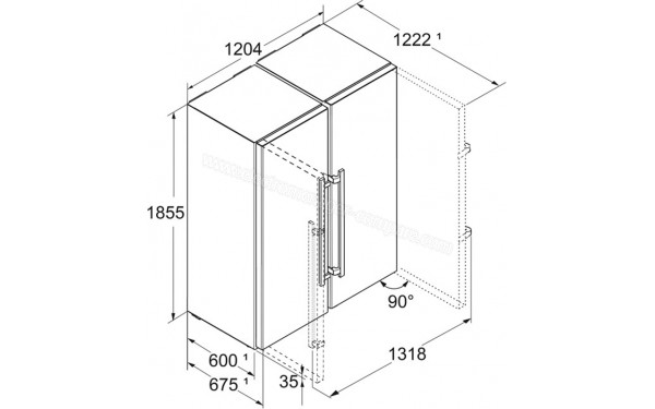 LIEBHERR XRFSD 5255-20 - Dimensions