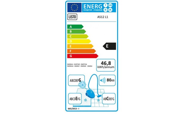 LISTO AS12 L1 - &Eacute;tiquette &eacute;nergie