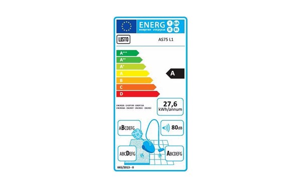 LISTO AS75 L1 - &Eacute;tiquette &eacute;nergie