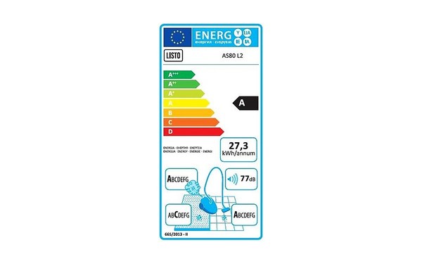 LISTO AS80 L2 - &Eacute;tiquette &eacute;nergie