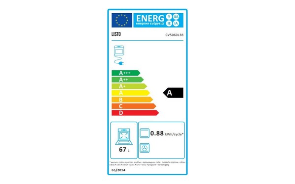 LISTO CV5060 L3B - &Eacute;tiquette &eacute;nergie