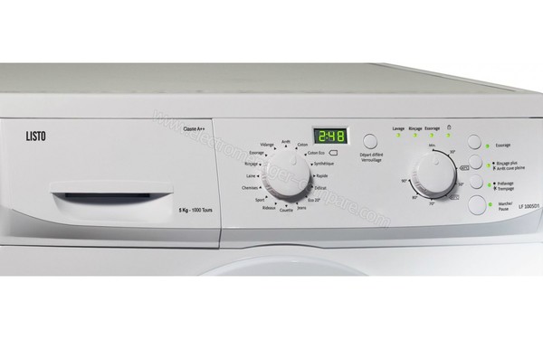 LISTO LF 1005D1 - Panneau de commandes (cr&eacute;dit : Boulanger)