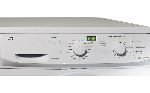 LISTO LF 1206D3 - Panneau de commandes (cr&eacute;dit : Boulanger)