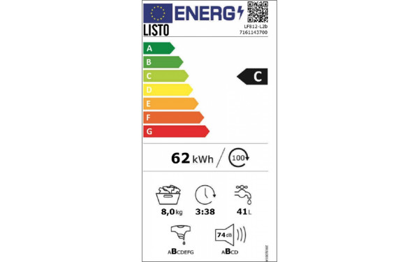 LISTO LF812-L2b - &Eacute;tiquette &eacute;nergie v2