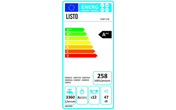 LISTO LV47-L1s - &Eacute;tiquette &eacute;nergie