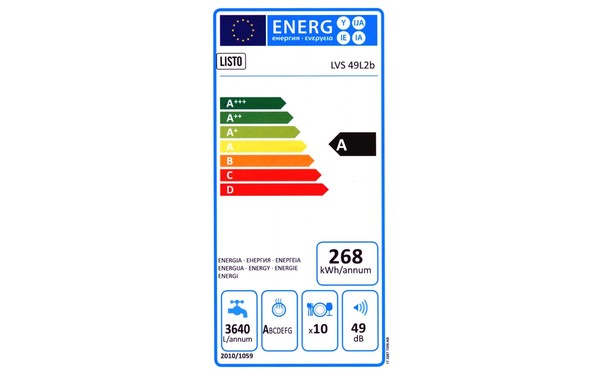 LISTO LVS49 L2b - &Eacute;tiquette &eacute;nergie