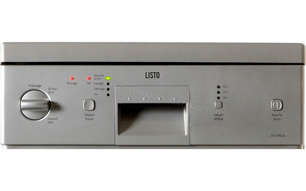 LISTO LVS49 L2s - Panneau de commandes (cr&eacute;dit : Boulanger)