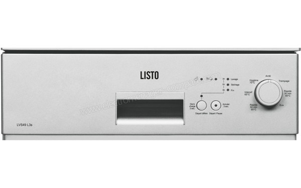 LISTO LVS49 L3 Silver - Panneau de commandes (cr&eacute;dit : Boulanger)