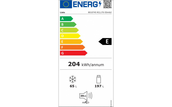 LISTO RCL170-55mib2 - &Eacute;tiquette &eacute;nergie v2