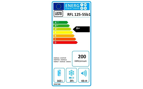 LISTO RFL 125-55b1 - &Eacute;tiquette &eacute;nergie