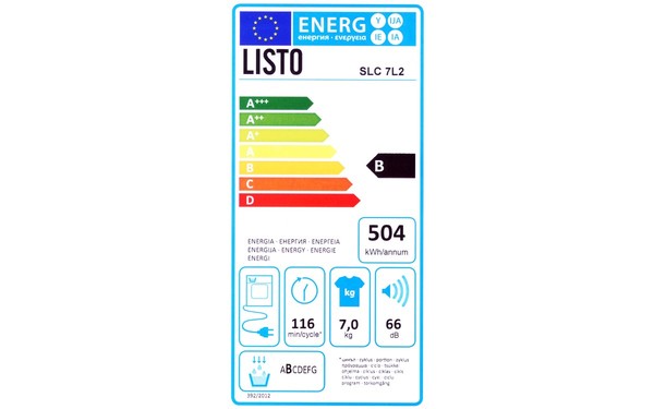 LISTO SLC 7L2 - &Eacute;tiquette &eacute;nergie