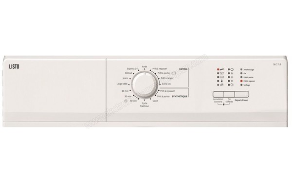 LISTO SLC7L3 - Panneau de commandes (cr&eacute;dit : Boulanger)