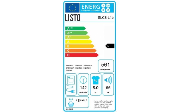 LISTO SLC8-L1b - &Eacute;tiquette &eacute;nergie