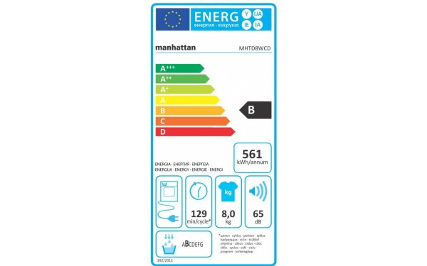MANHATTAN MHTD8WCD - &Eacute;tiquette &eacute;nergie