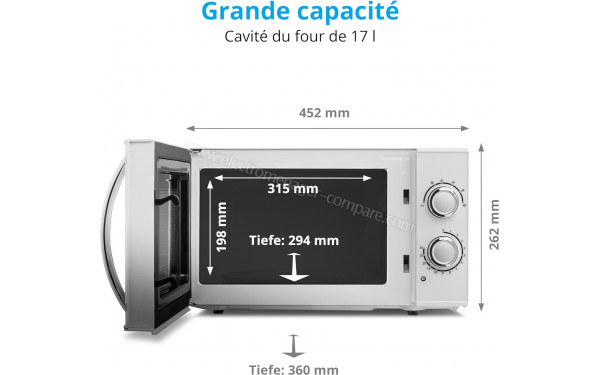 MEDION MD 15644 Blanc - Dimensions