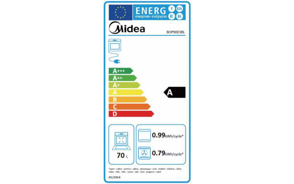 MIDEA BOP90E3BL - &Eacute;tiquette &eacute;nergie