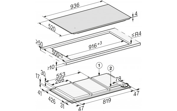MIELE KM 7897-2 FL Diamond - Dimensions