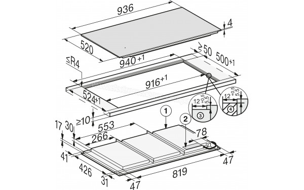 MIELE KM 7897-2 FL Diamond - Dimensions