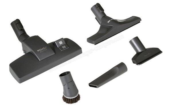 MIELE Compact C2 Bleu Marine EcoLine - Vue d'ensemble brosses et accessoires (cr&eacute;dit : Boulanger)