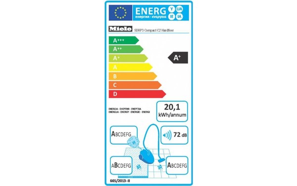 MIELE Compact C2 Hardfloor Ecoline SDRP3 - &Eacute;tiquette &eacute;nergie