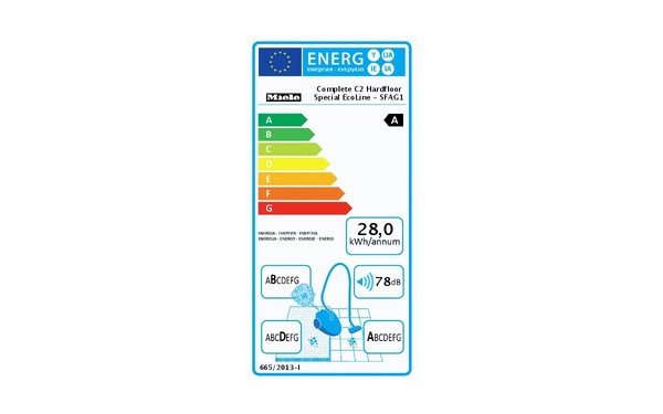 MIELE Complete C2 Bleu Hardfloor Special EcoLine SFAG1 - &Eacute;tiquette &eacute;nergie