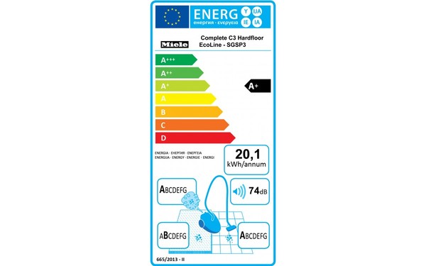 MIELE Complete C3 Hardfloor EcoLine - &Eacute;tiquette &eacute;nergie