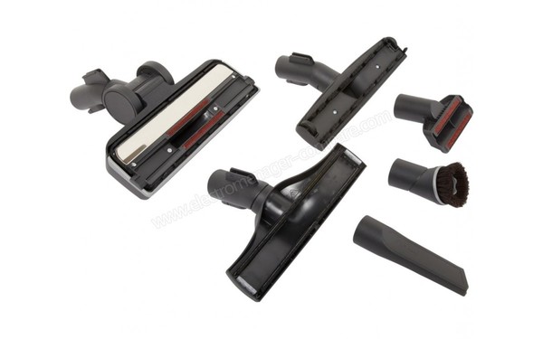 MIELE Complete C3 Hardfloor EcoLine SGSG1 - Brosses et accessoires vus d'ensemble (cr&eacute;dit : Boulanger)