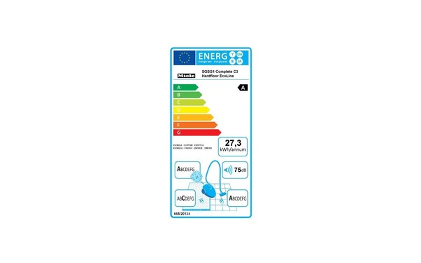 MIELE Complete C3 Hardfloor EcoLine SGSG1 - &Eacute;tiquette &eacute;nergie
