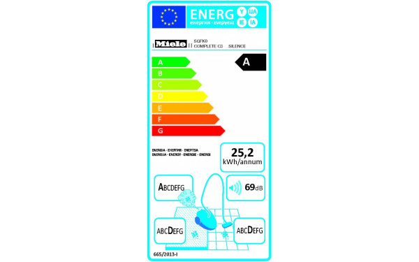 MIELE Complete C3 Blanc Silence EcoLine Plus - &Eacute;tiquette &eacute;nergie