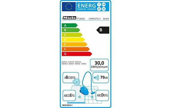 MIELE Complete C1 Noir EcoLine SEAG0 - &Eacute;tiquette &eacute;nergie v2