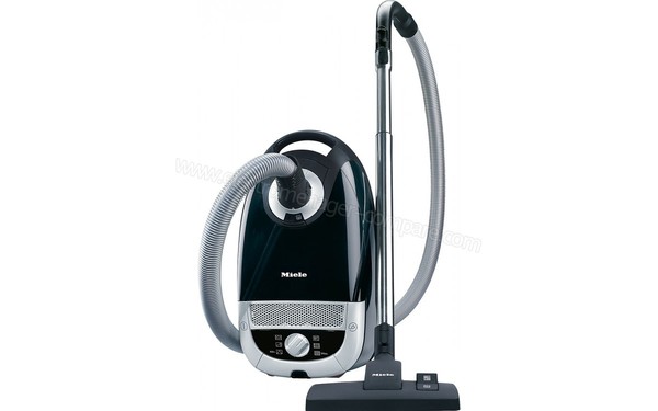 MIELE Complete C2 Noir PowerLine SFAC1 - Vue 3/4 droite position verticale