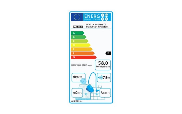 MIELE Complete C2 Noir PowerLine SFAC1 - &Eacute;tiquette &eacute;nergie