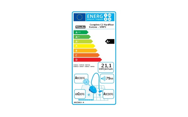 MIELE Complete C2 Bleu Hardfloor EcoLine SFRP3 - &Eacute;tiquette &eacute;nergie