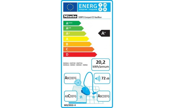 MIELE Compact C2 Hardfloor Special - &Eacute;tiquette &eacute;nergie