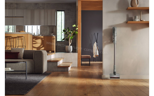 MIELE Duoflex HX1 CarCare Gris SQLL0 - Vue sur la station murale de chargement