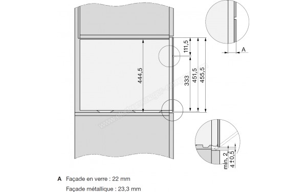 MIELE DG 7440 NR - Sch&eacute;ma technique vue lat&eacute;rale
