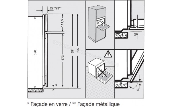 MIELE DGC 6860X XXL NR - Sch&eacute;ma technique fa&ccedil;ade ArtLine