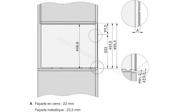 MIELE DGC 7440X GR - Sch&eacute;ma technique vue lat&eacute;rale