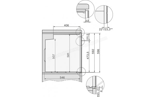 MIELE DGC 7450 NR - Dimensions