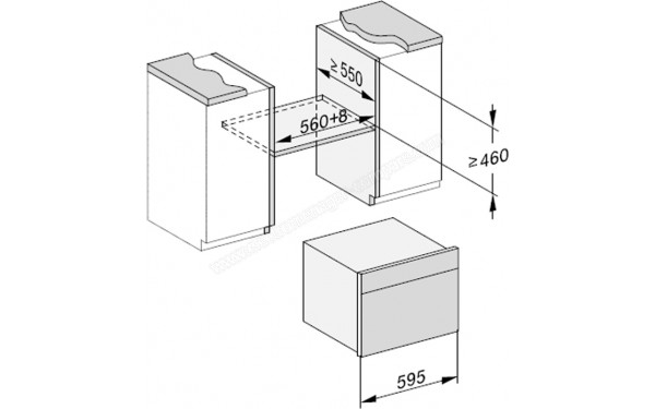 MIELE DGC 7840X BB - Sch&eacute;ma technique encastrement dans un meuble bas
