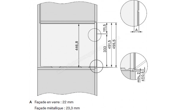 MIELE DGC 7840X GR - Sch&eacute;ma technique vue lat&eacute;rale