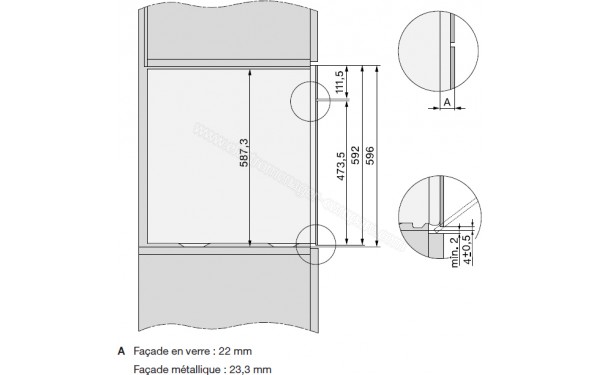 MIELE DGC 7860 BB - Sch&eacute;ma technique vue lat&eacute;rale