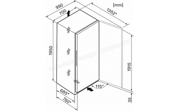 MIELE FN 29273 ws - Dimensions