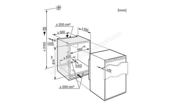 MIELE FN 32402 i - Sch&eacute;ma d�encastrement (cr&eacute;dit : Darty)