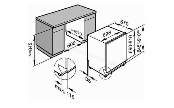 MIELE G 4486 SCVi XXL - Schema  (cr&eacute;dit : Boulanger)