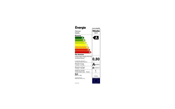 MIELE G 4500 SC - &Eacute;tiquette &eacute;nergie